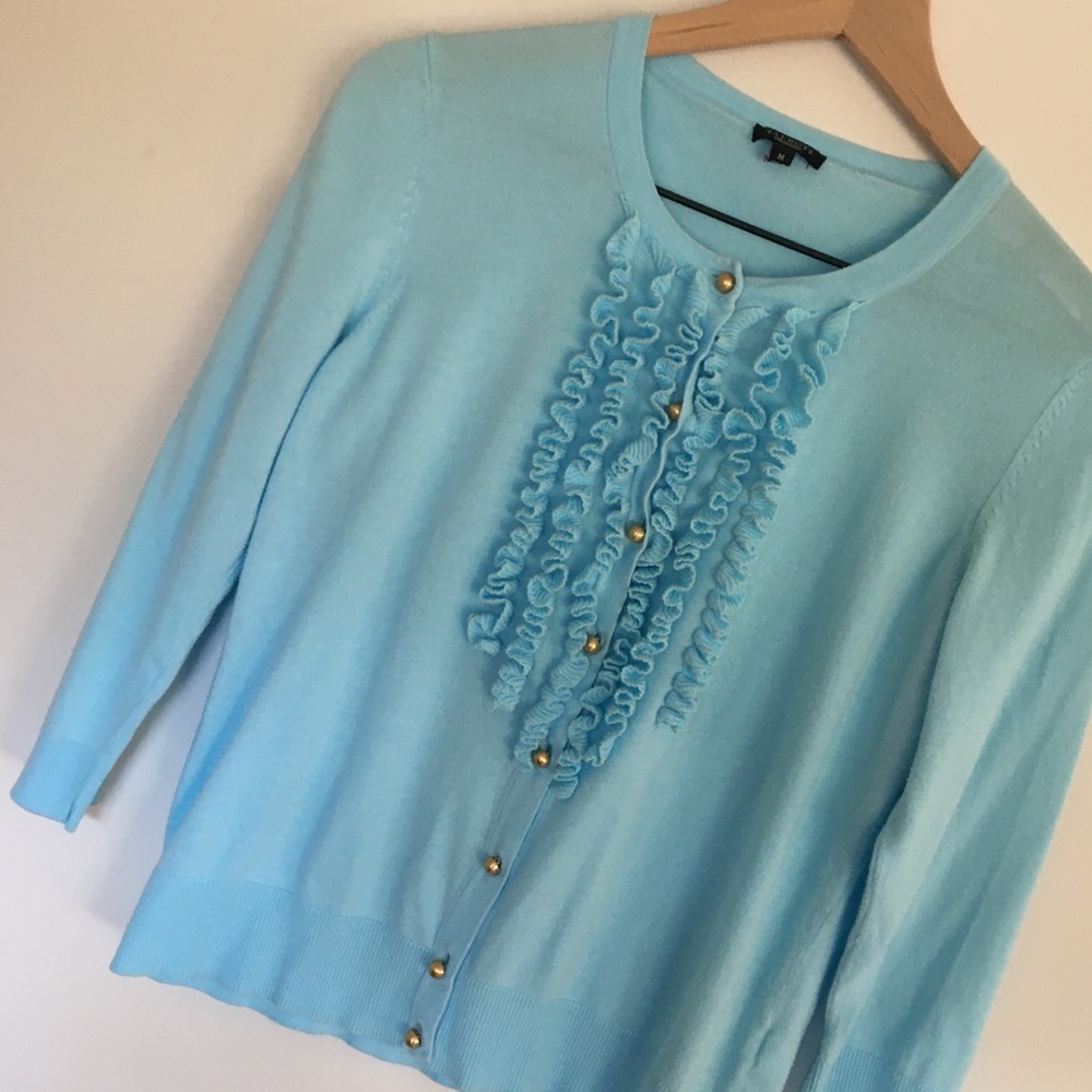 Talbots | Blue Ruffle Button Cardigan | Size M